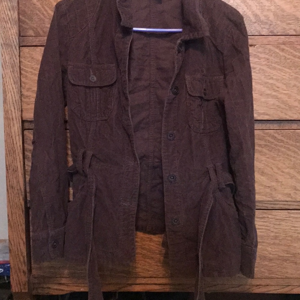 Belted brown curdoroy shirt/jacket